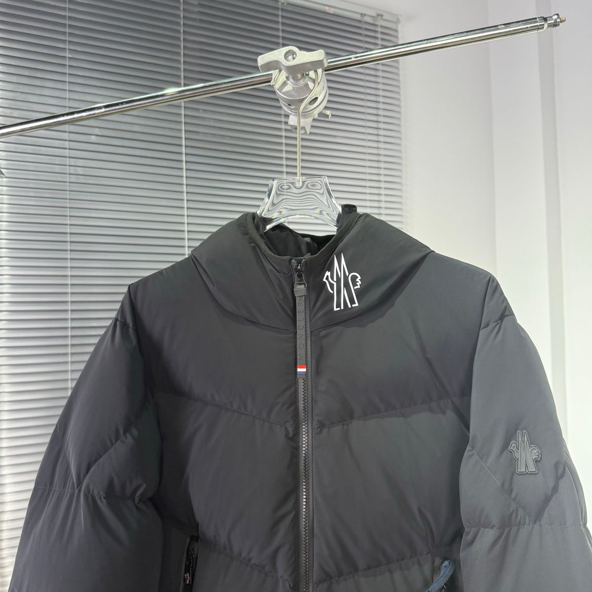 Moncler Grenoble Black Hooded Down Puffer Jacket