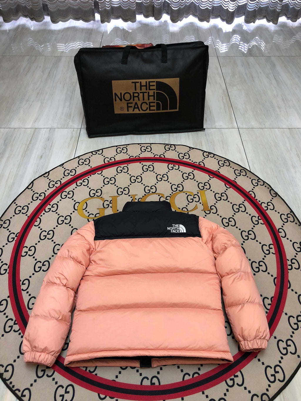 The North Face Pink Nuptse Down Jacket