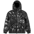 Moncler Black Radial Spider-Web Quilted Hooded Down Jacket