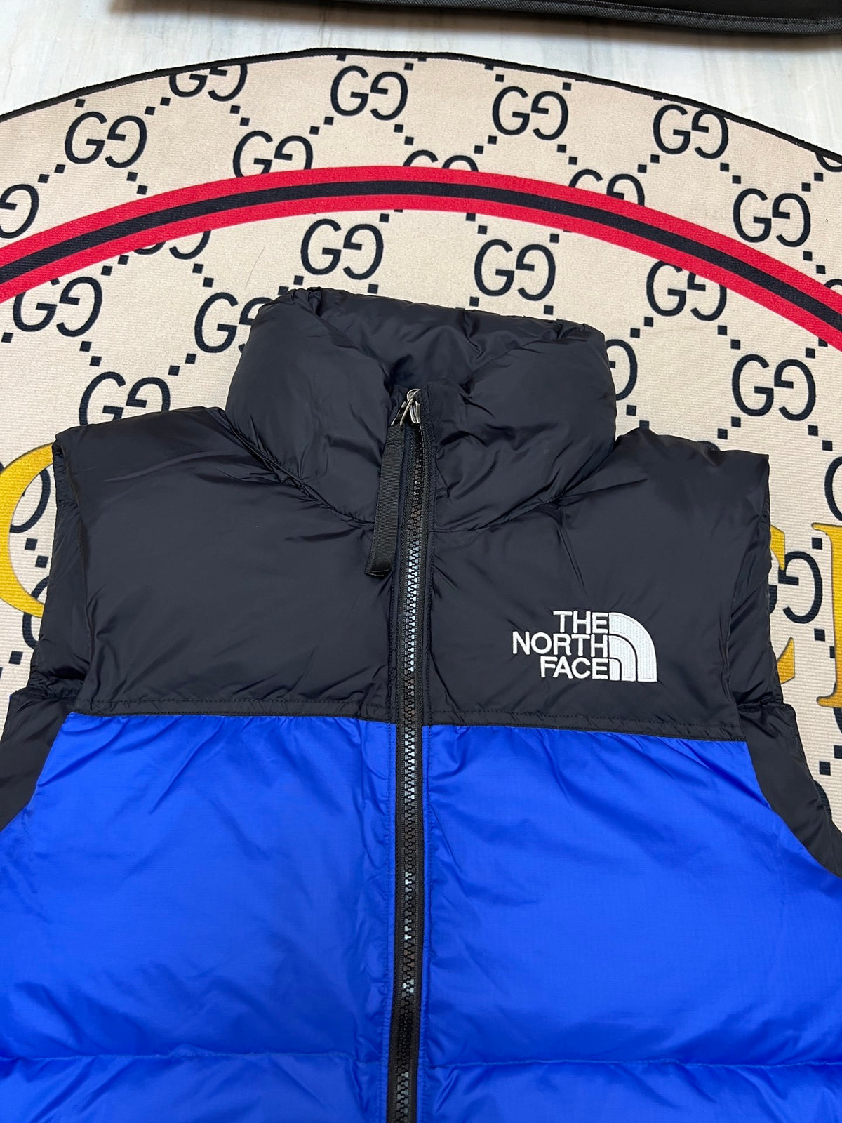 The North Face Blue Nuptse 700 Puffer Vest