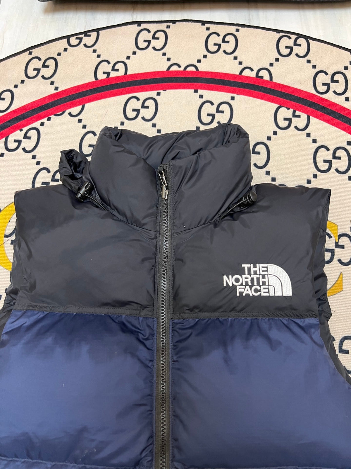 The North Face Navy Nuptse 700 Puffer Vest