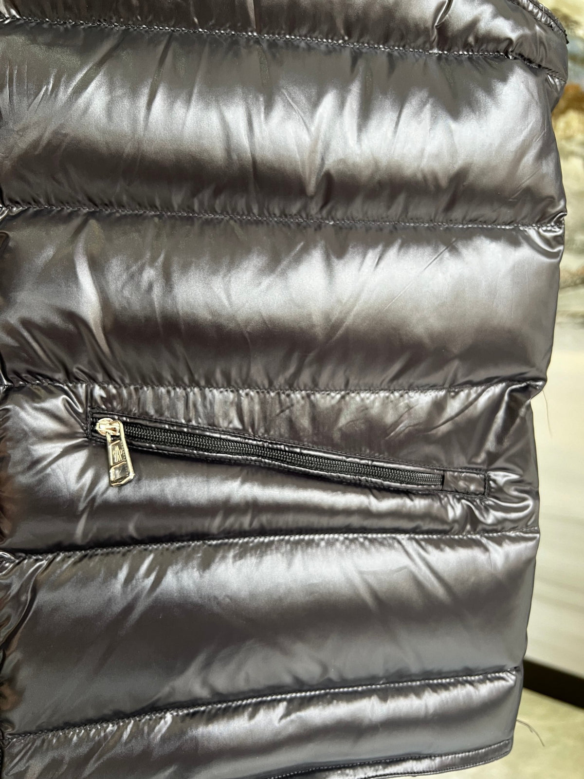 Moncler Black Gui Glossy Down Puffer Vest