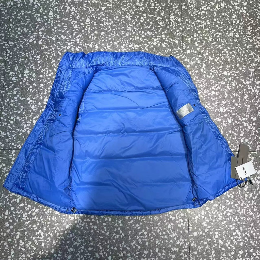 Dior Royal Blue Oblique Down Puffer Vest