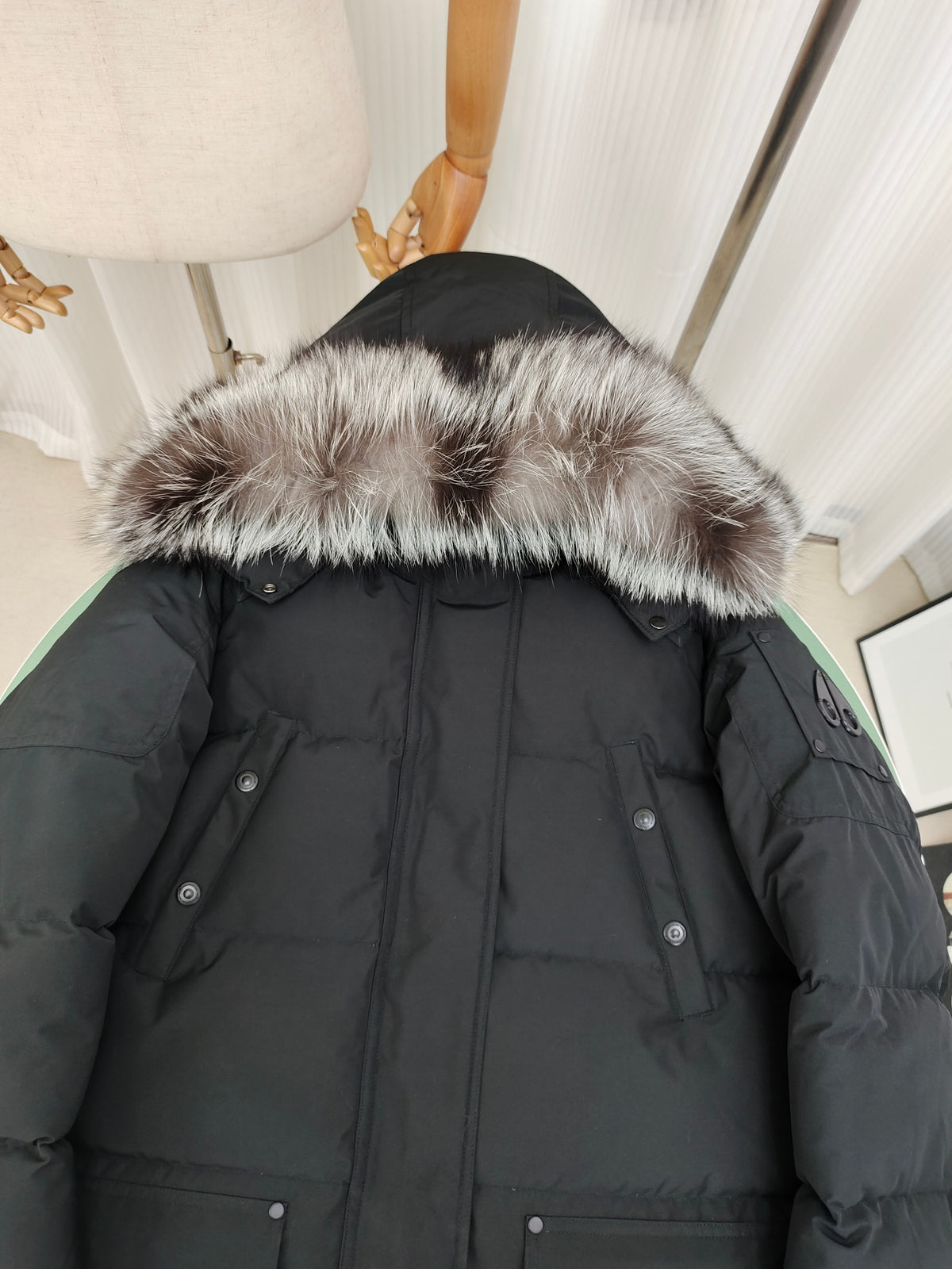 Canada Goose Black Fox Fur-Trimmed Long Down Parka