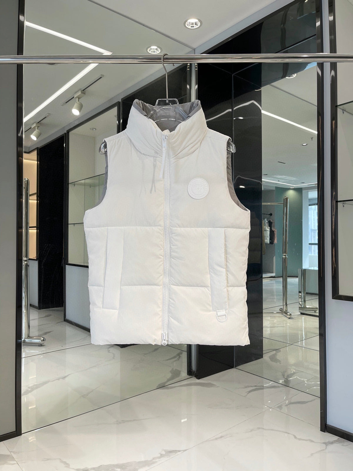 Canada Goose White Freestyle Crew Puffer Vest