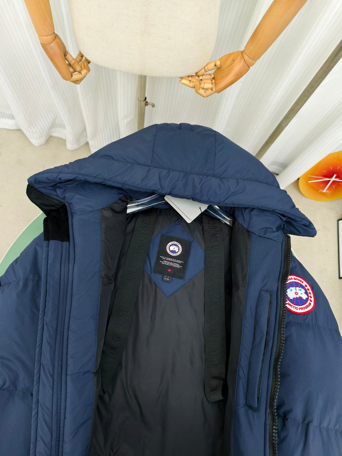 Canada Goose Navy Hooded Large-Baffle Quilted Down Parka