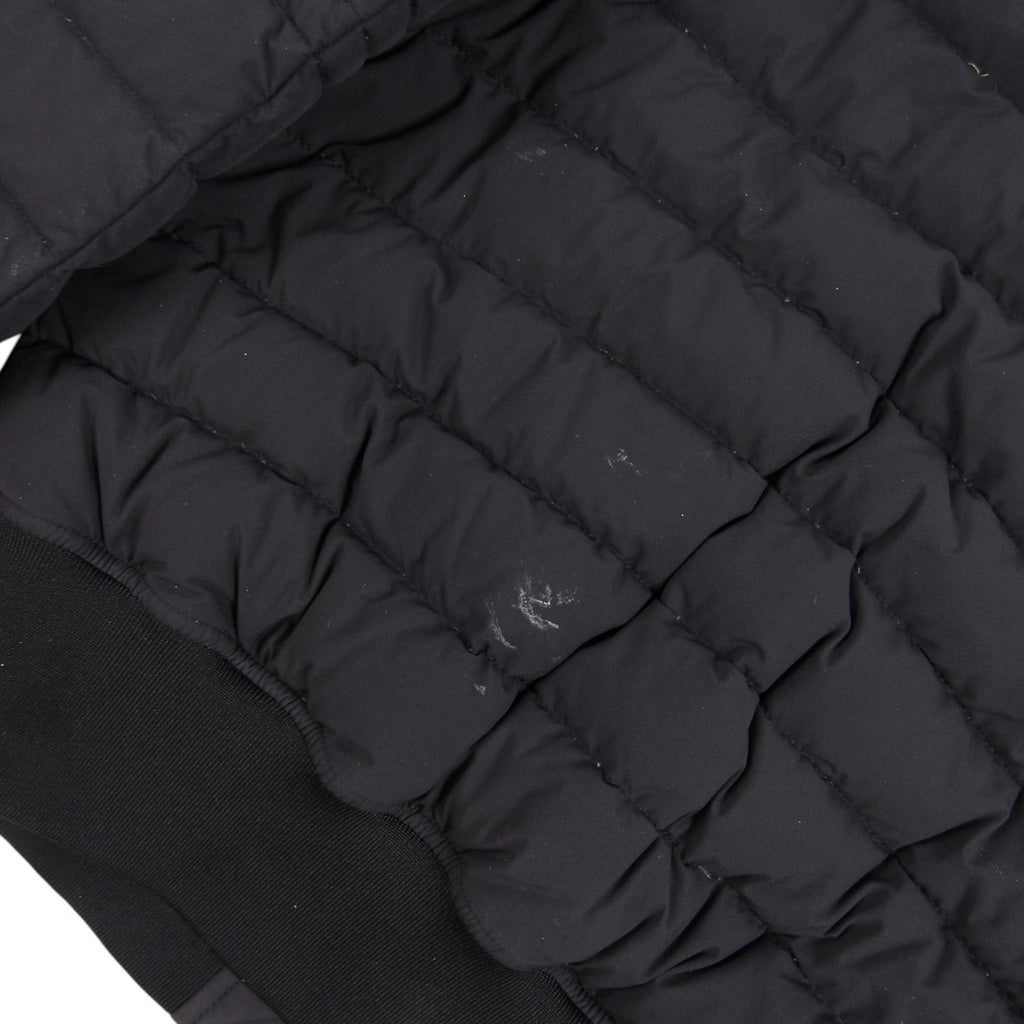 Moncler Navy Quilted Down Bomber Jacket with Ribbed Sleeves and Patch Pockets