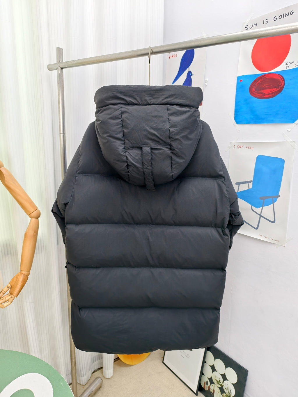 Canada Goose Black Hooded Box-Quilted Mid-Length Down Jacket