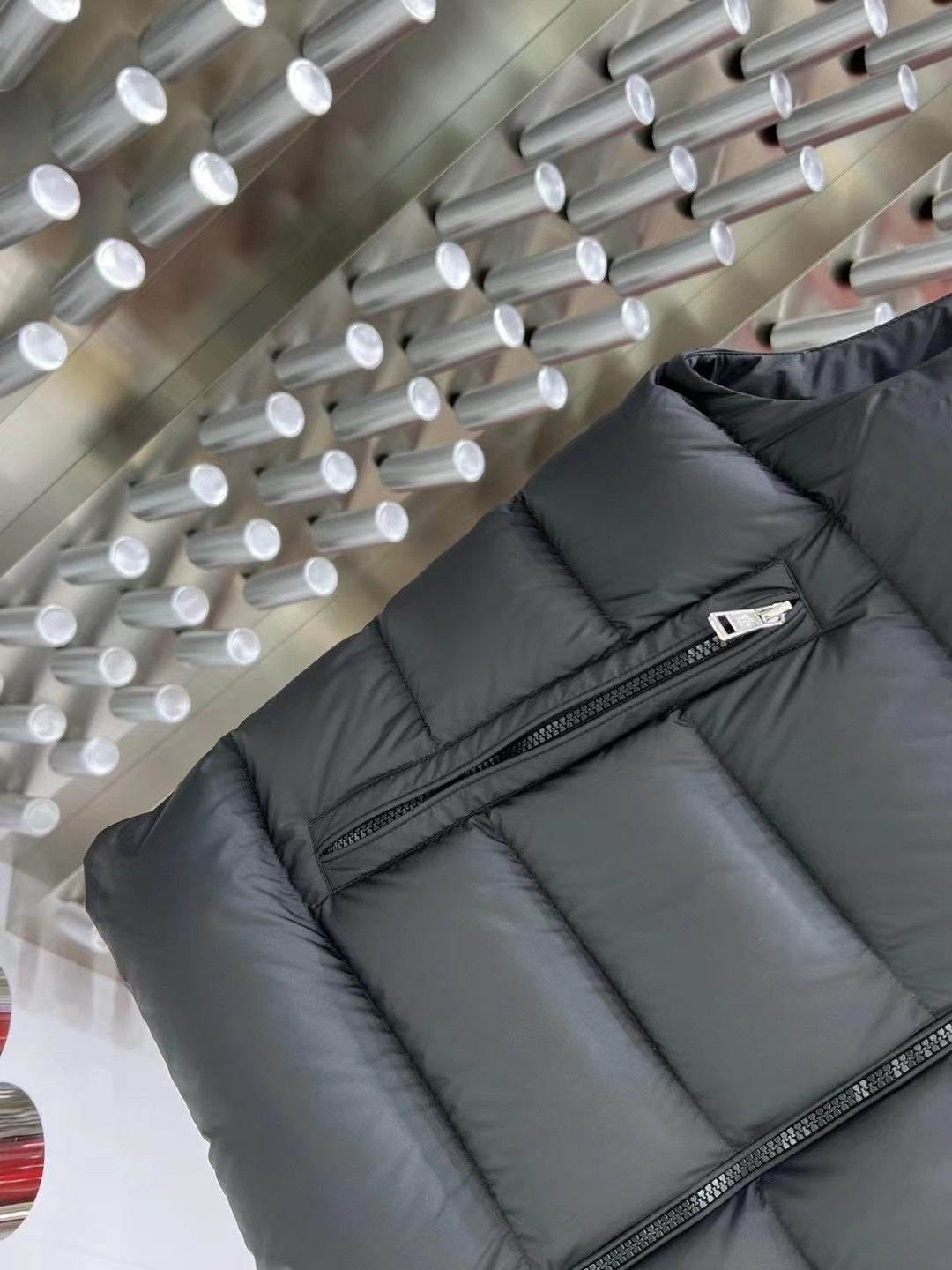 Moncler Charcoal Hooded Down Puffer Vest