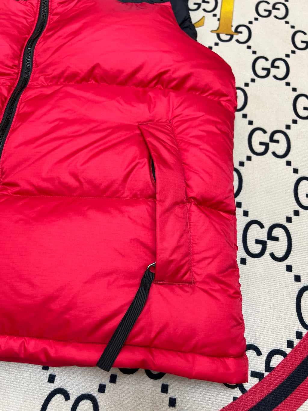 The North Face Red Nuptse 700 Puffer Vest