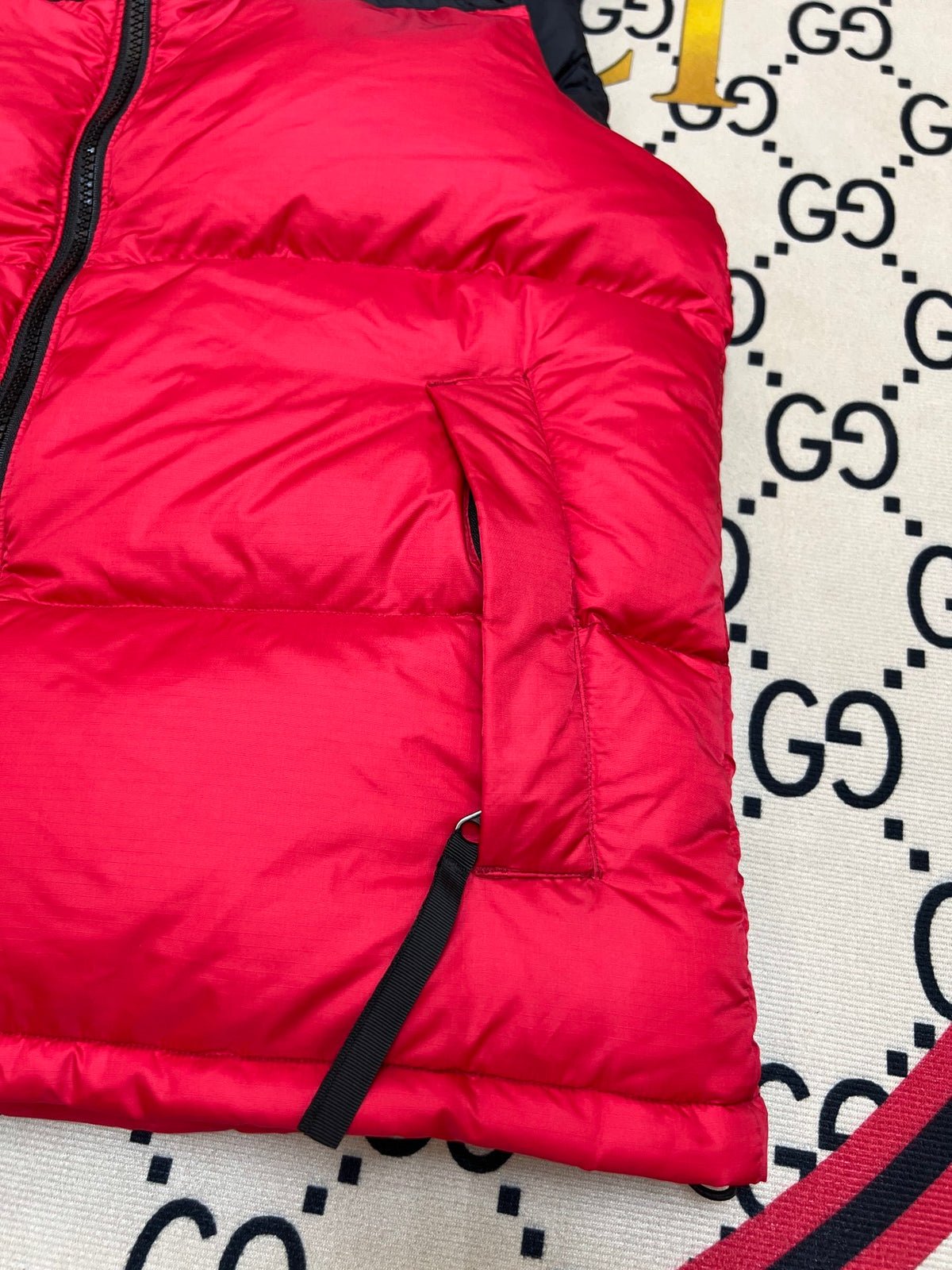 The North Face Red Nuptse 700 Puffer Vest