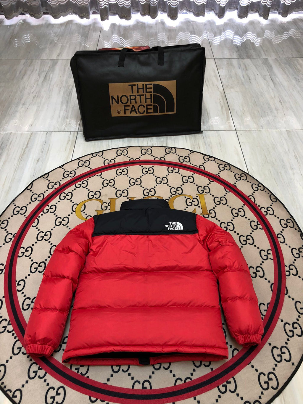 The North Face Red Nuptse Down Jacket