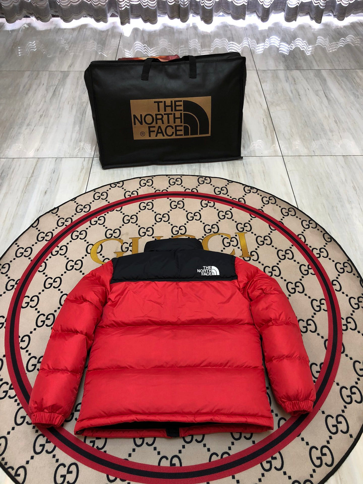The North Face Red Nuptse Down Jacket