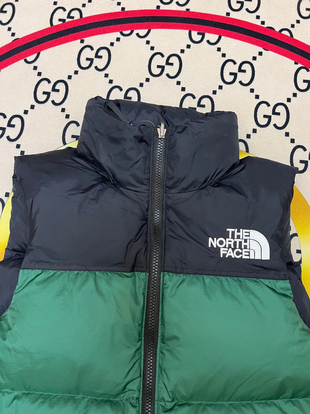 The North Face Green Nuptse 700 Puffer Vest