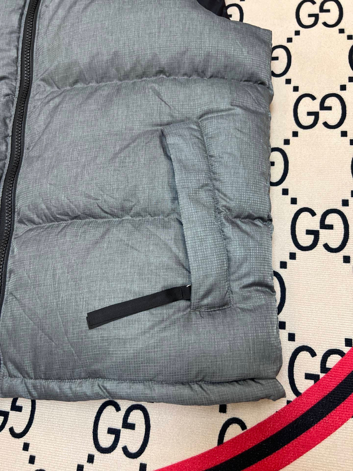 The North Face Grey Nuptse 700 Puffer Vest