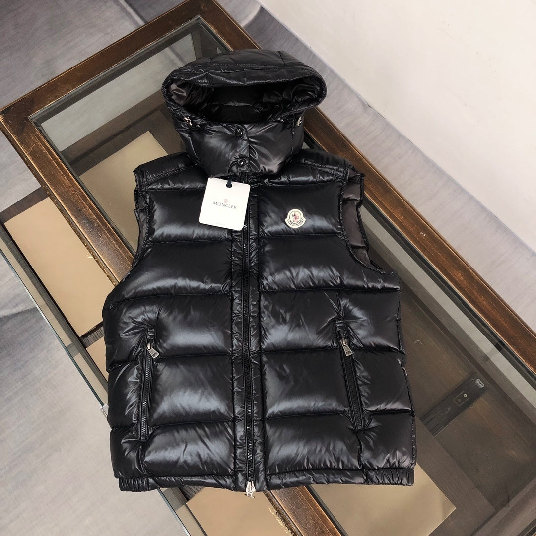 Moncler Black Maya Down Hooded Vest