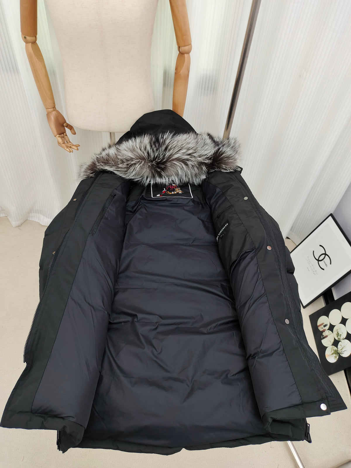 Canada Goose Black Fox Fur-Trimmed Long Down Parka