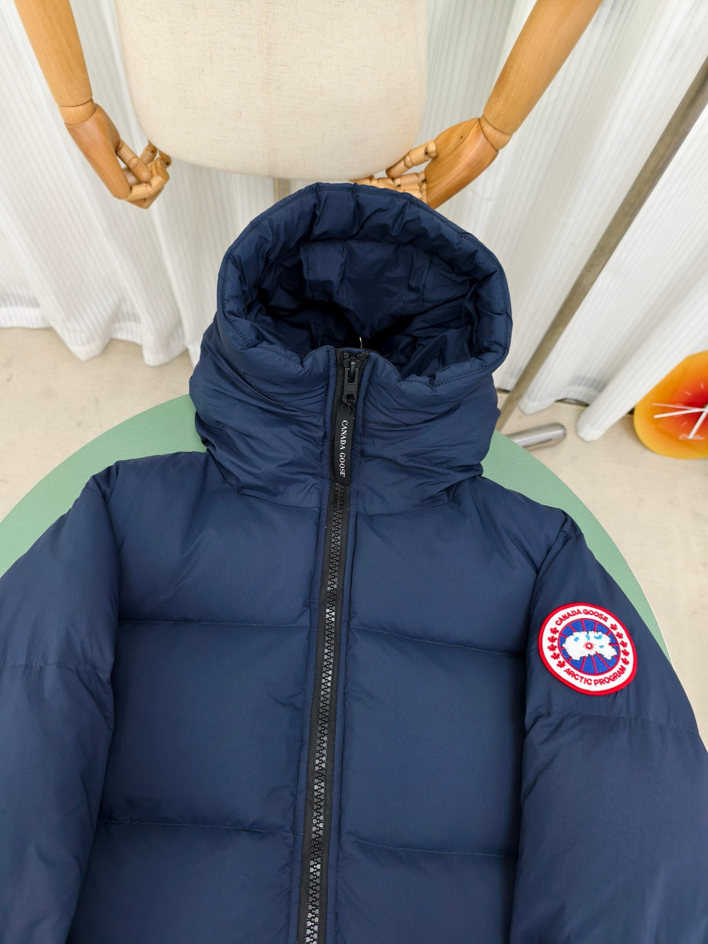 Canada Goose Navy Hooded Large-Baffle Quilted Down Parka