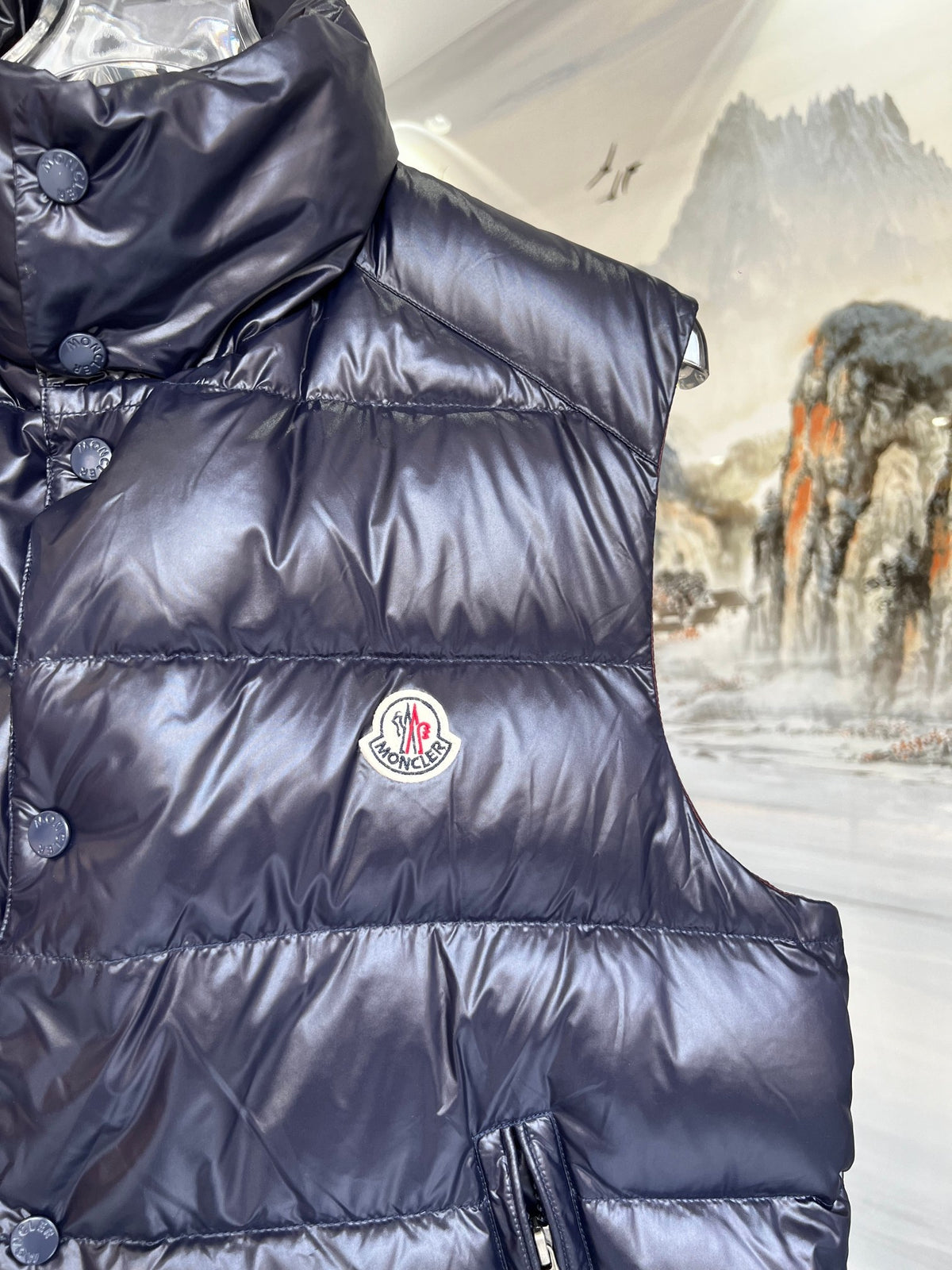 Moncler Navy Tib Down Puffer Vest