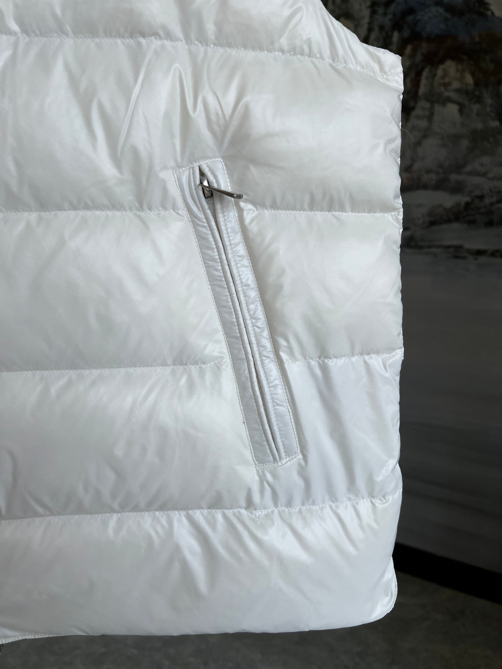 Moncler White Tib Down Puffer Vest