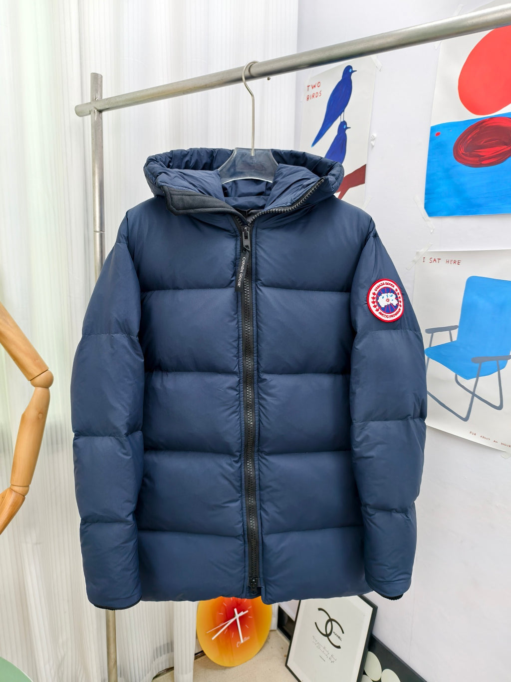 Canada Goose Navy Hooded Large-Baffle Quilted Down Parka