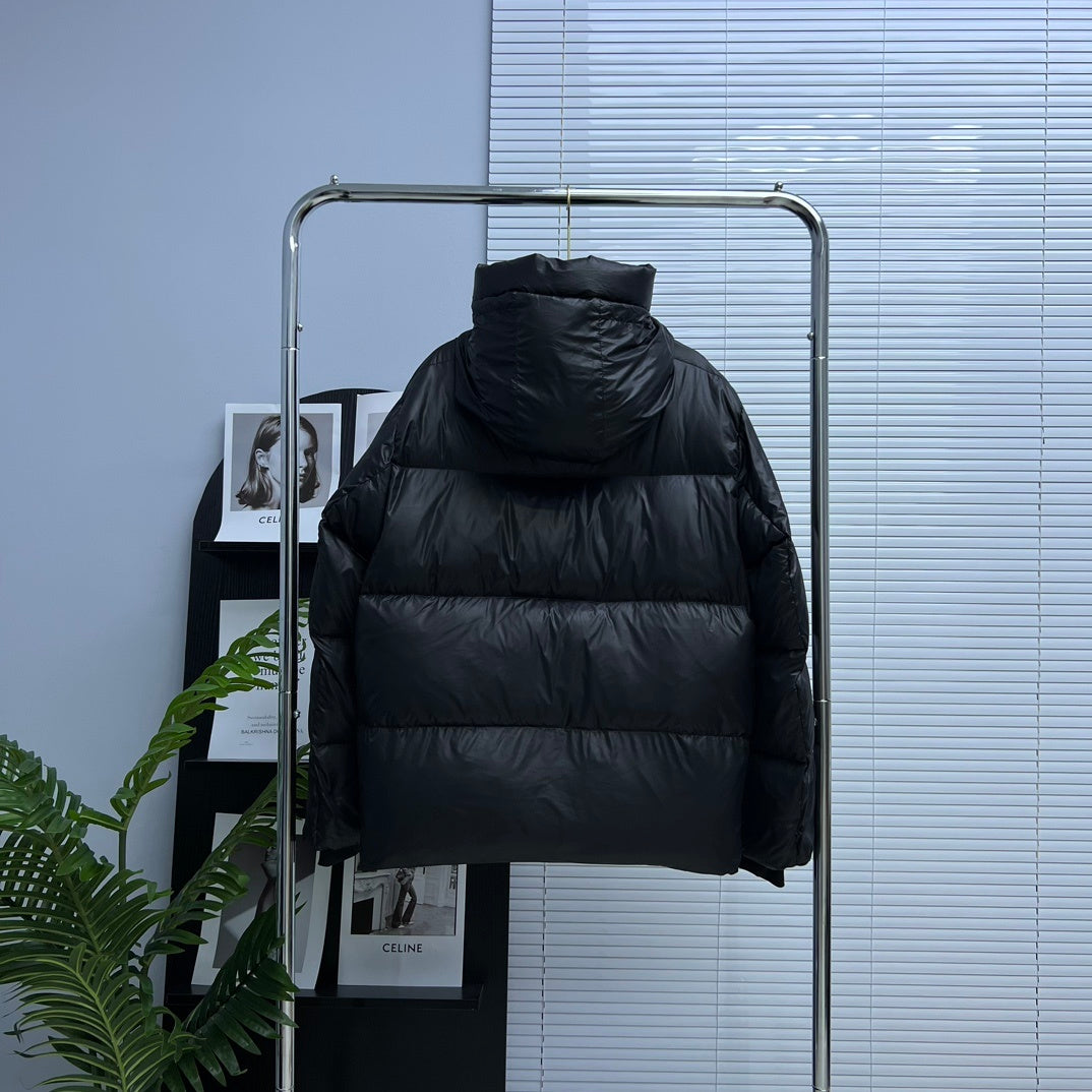 Canada Goose Black Glossy Hooded Down Puffer Jacket