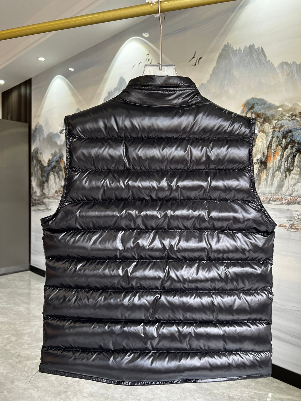 Moncler Black Gui Glossy Down Puffer Vest