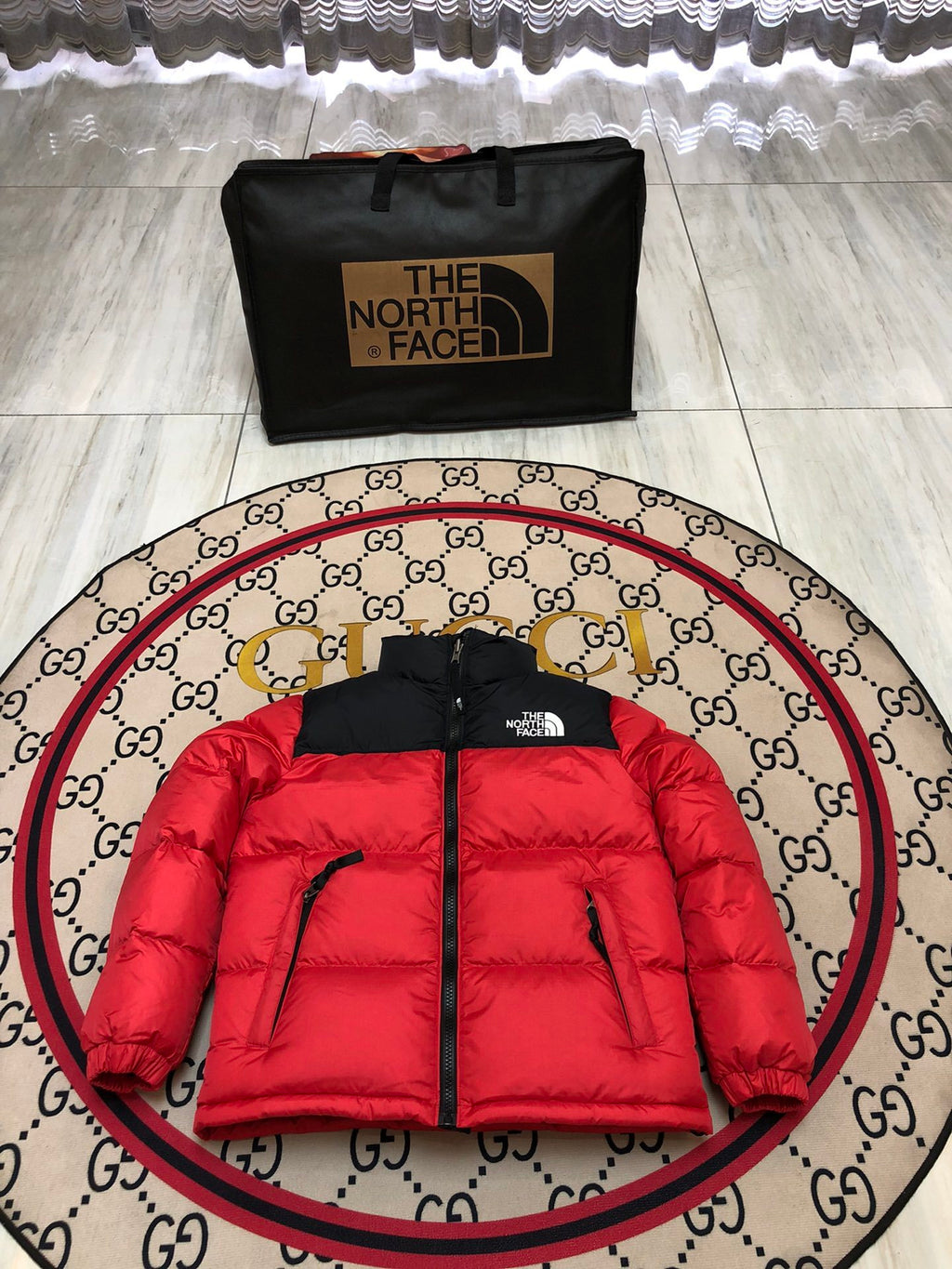 The North Face Red Nuptse Down Jacket