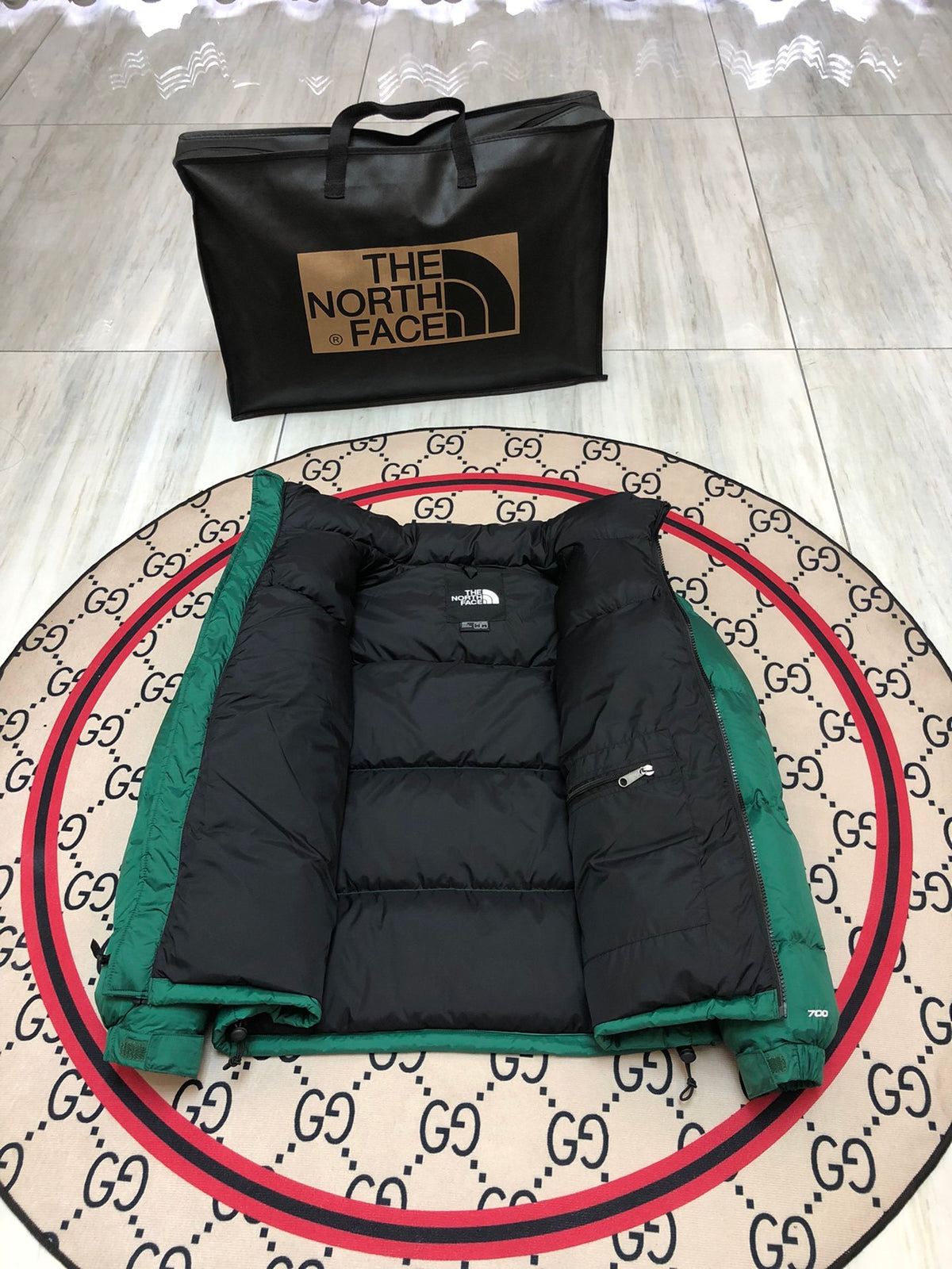 The North Face Green Nuptse 700-Fill Down Jacket