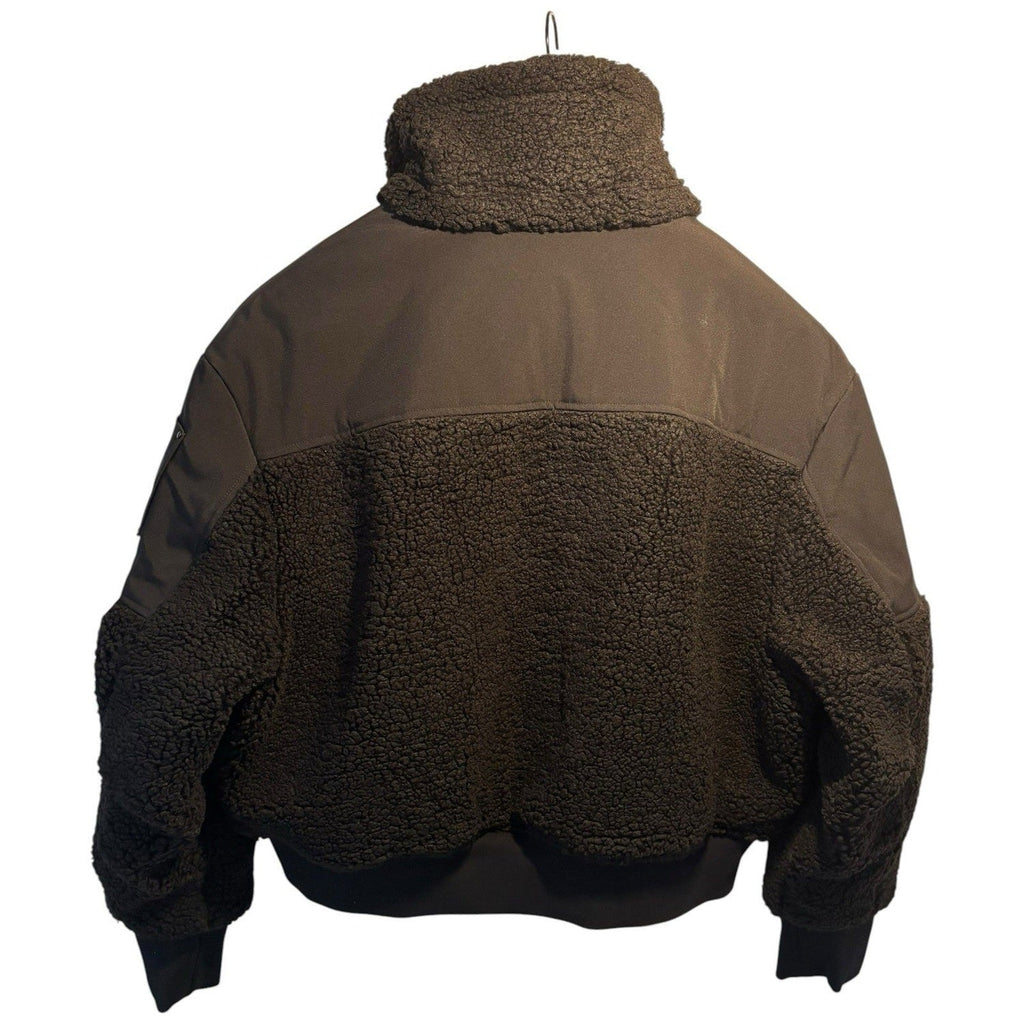 Moose Knuckles Brown Nellis Sherpa Cropped Bomber Jacket