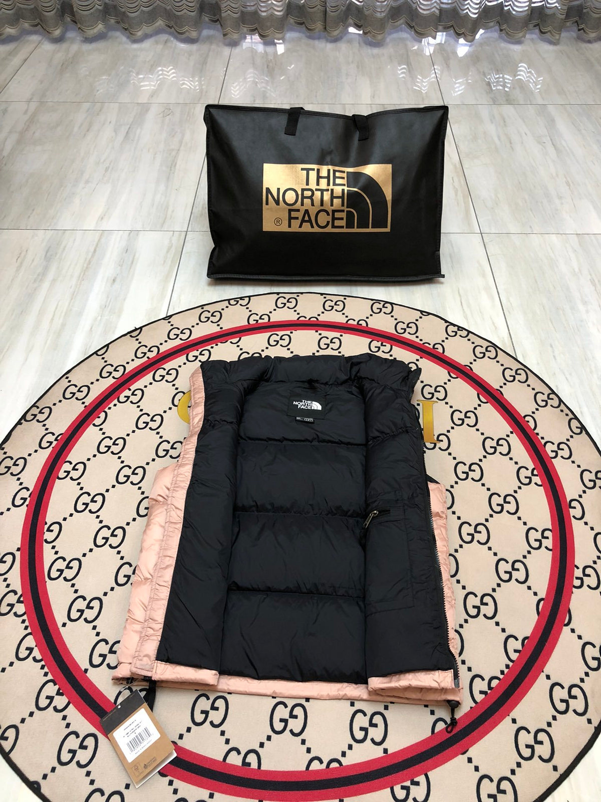The North Face Pink Nuptse 700 Puffer Vest