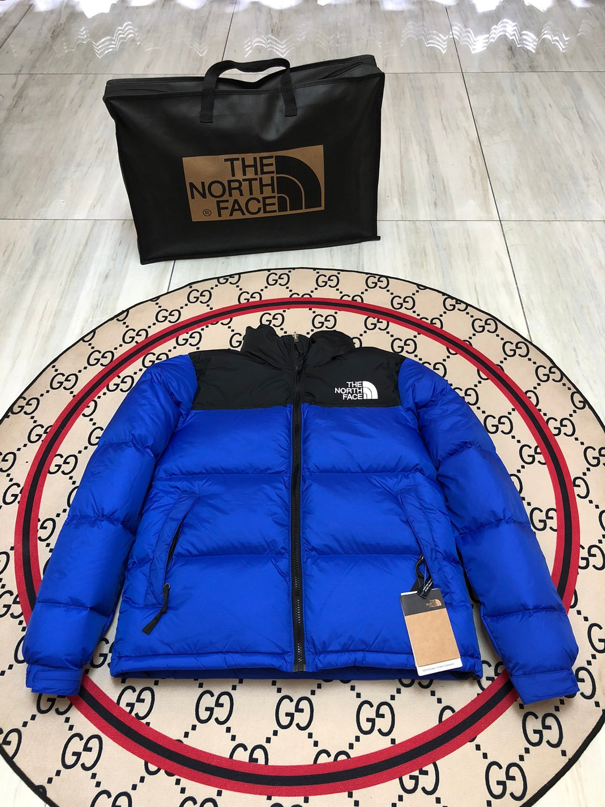 The North Face Blue Nuptse 700-Fill Down Jacket