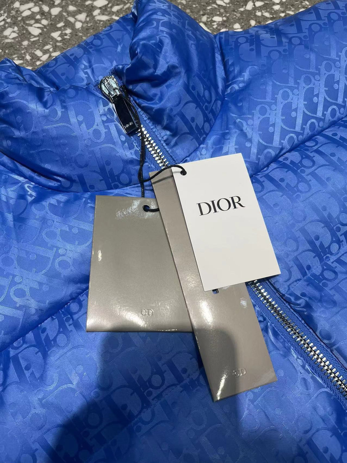 Dior Royal Blue Oblique Down Puffer Vest