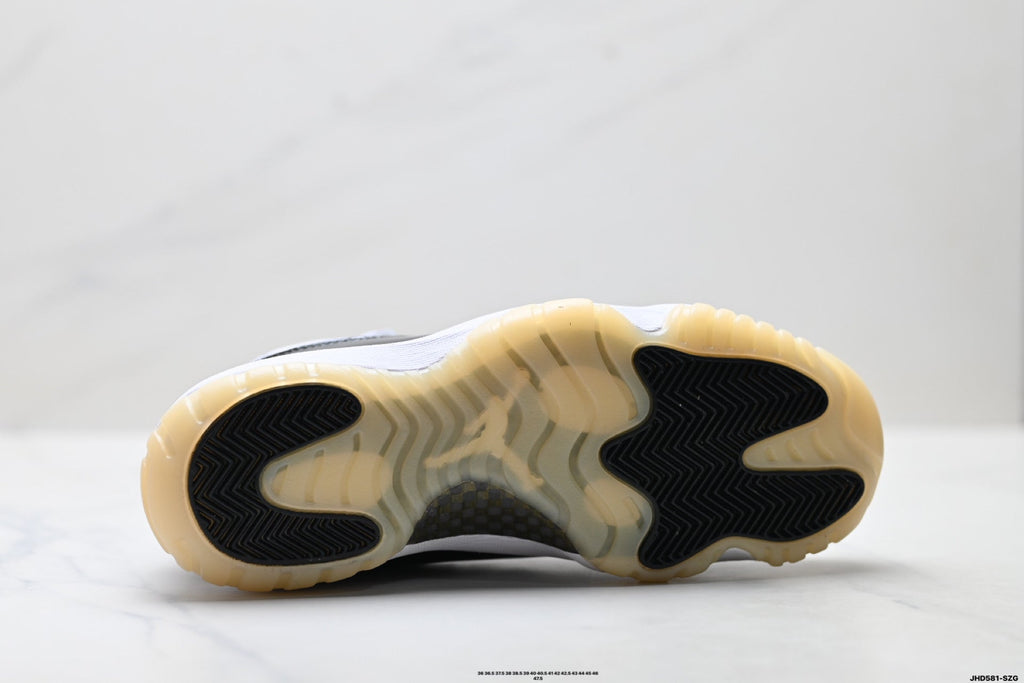 Air Jordan 11 Retro White Black Sail and Gold Unisex Sneakers Style 03