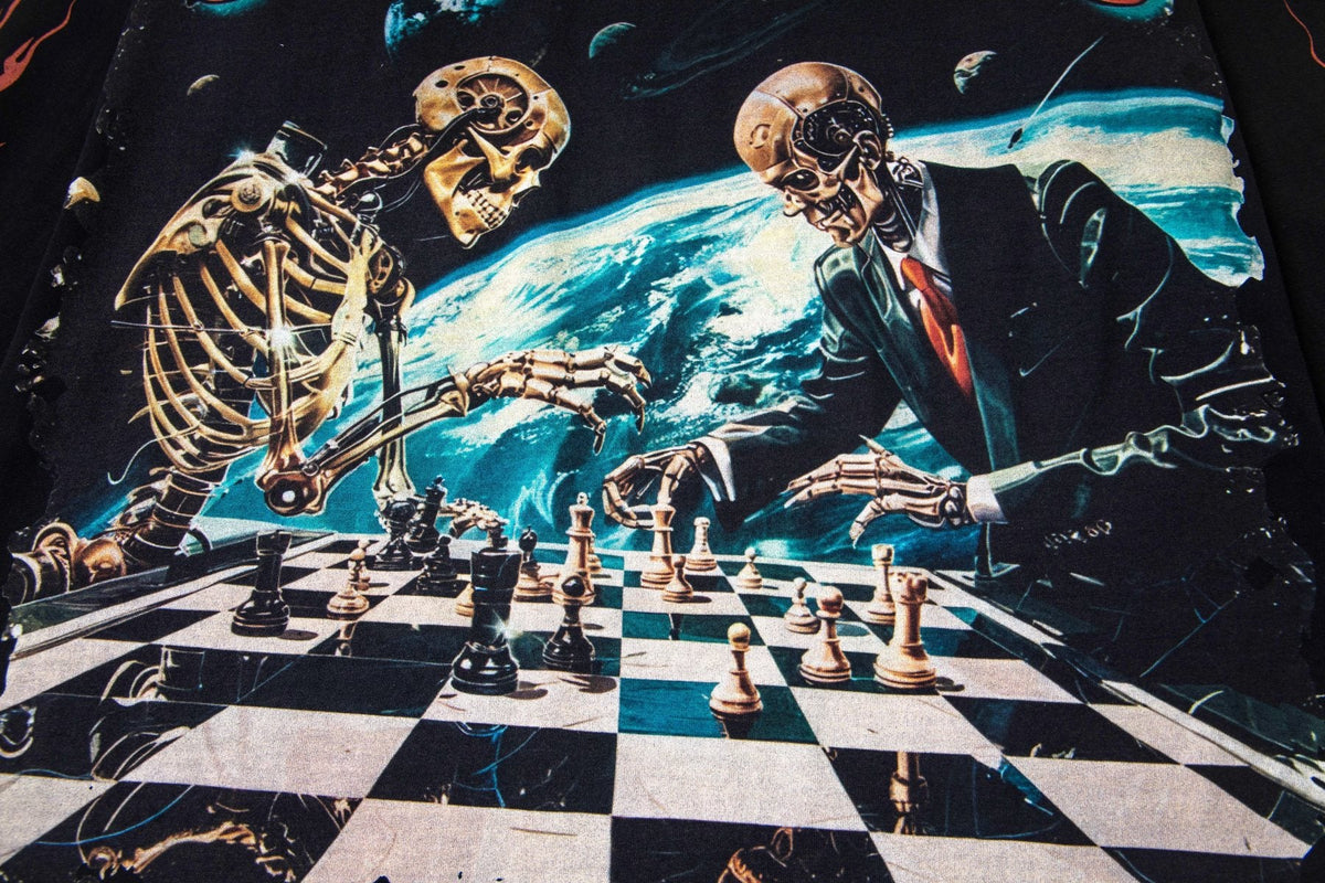 Godspeed Skeleton Chess Graphic Long-Sleeve T-Shirt