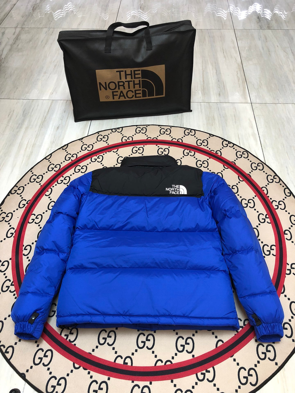 The North Face Blue Nuptse 700-Fill Down Jacket