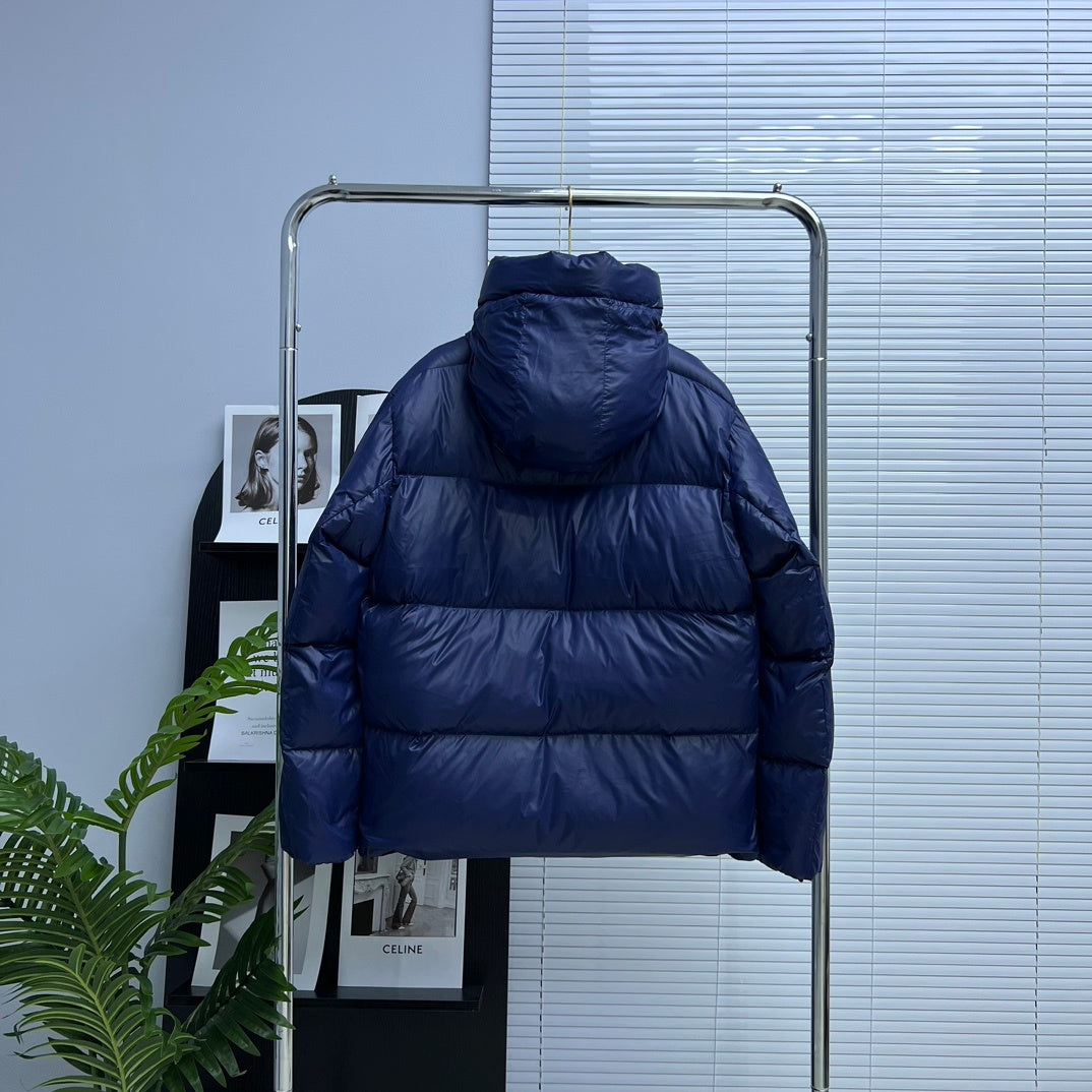 Canada Goose Navy Glossy Hooded Down Puffer Jacket