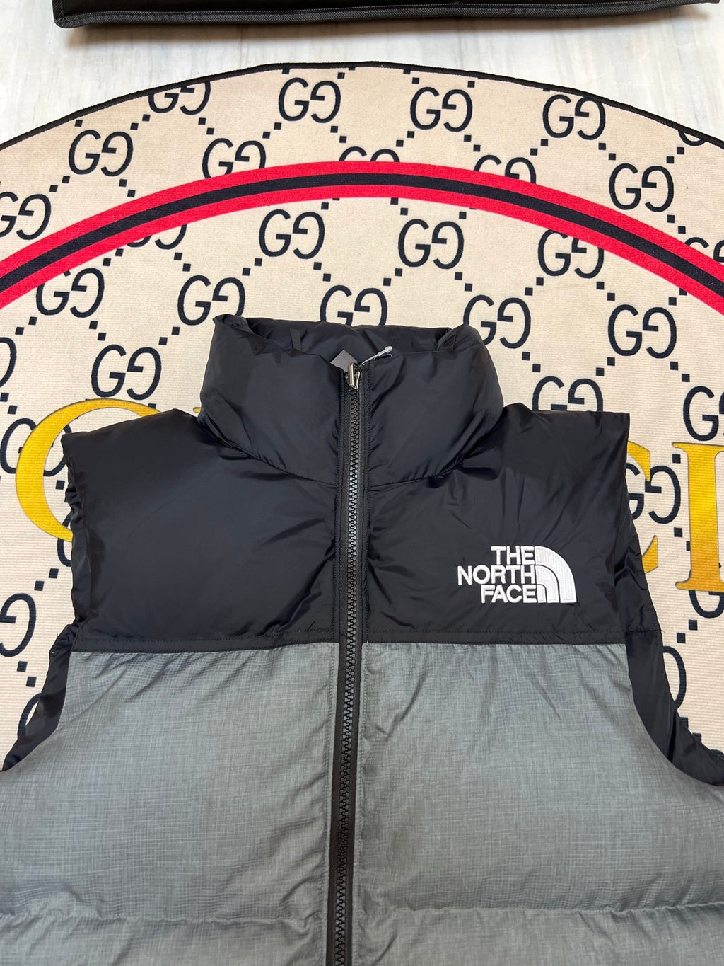 The North Face Grey Nuptse 700 Puffer Vest