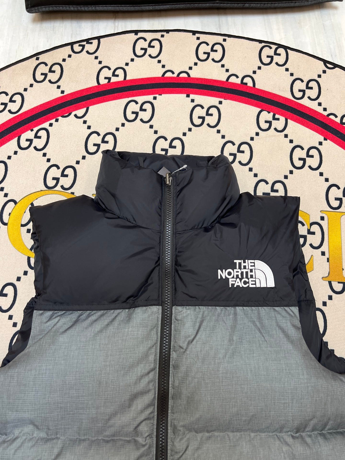 The North Face Grey Nuptse 700 Puffer Vest