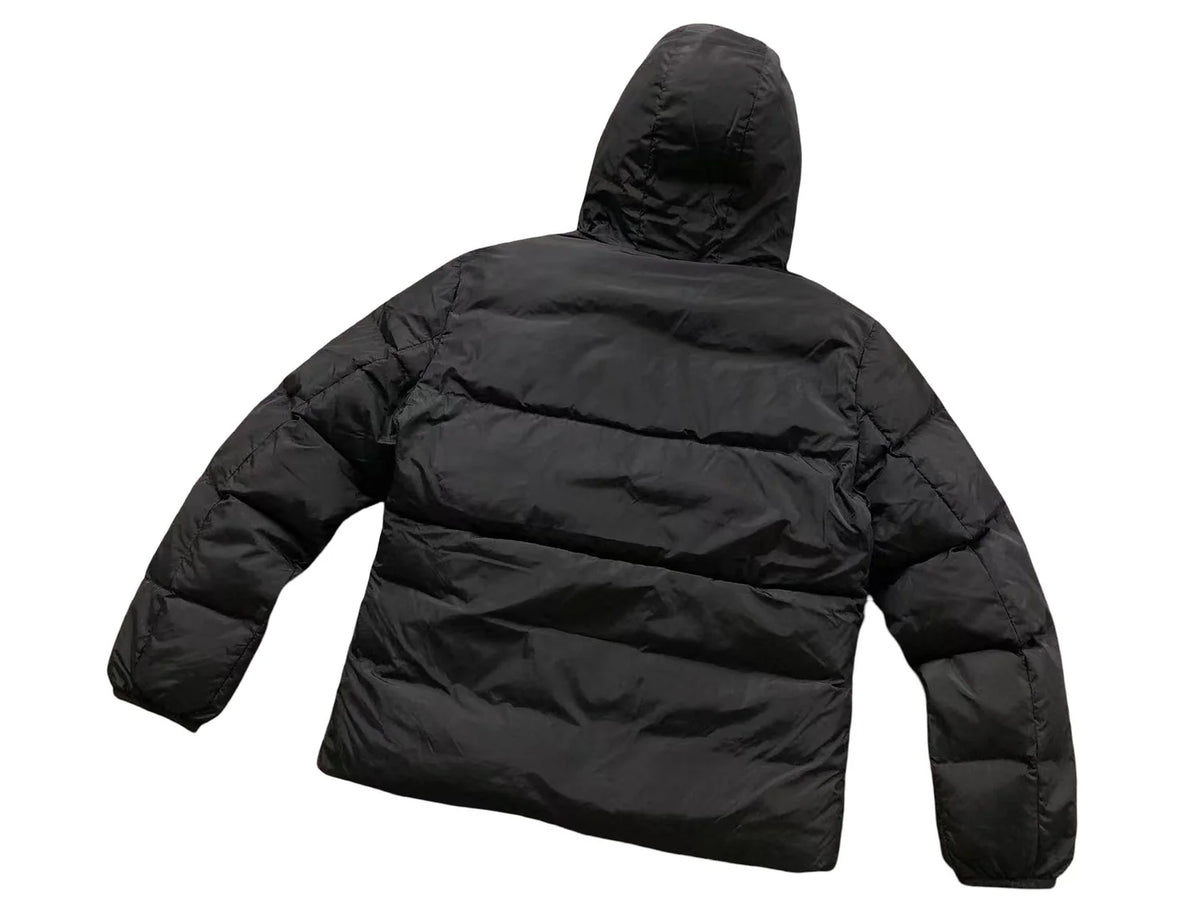 Moncler Black Matte Oversized Hooded Baffle Down Jacket