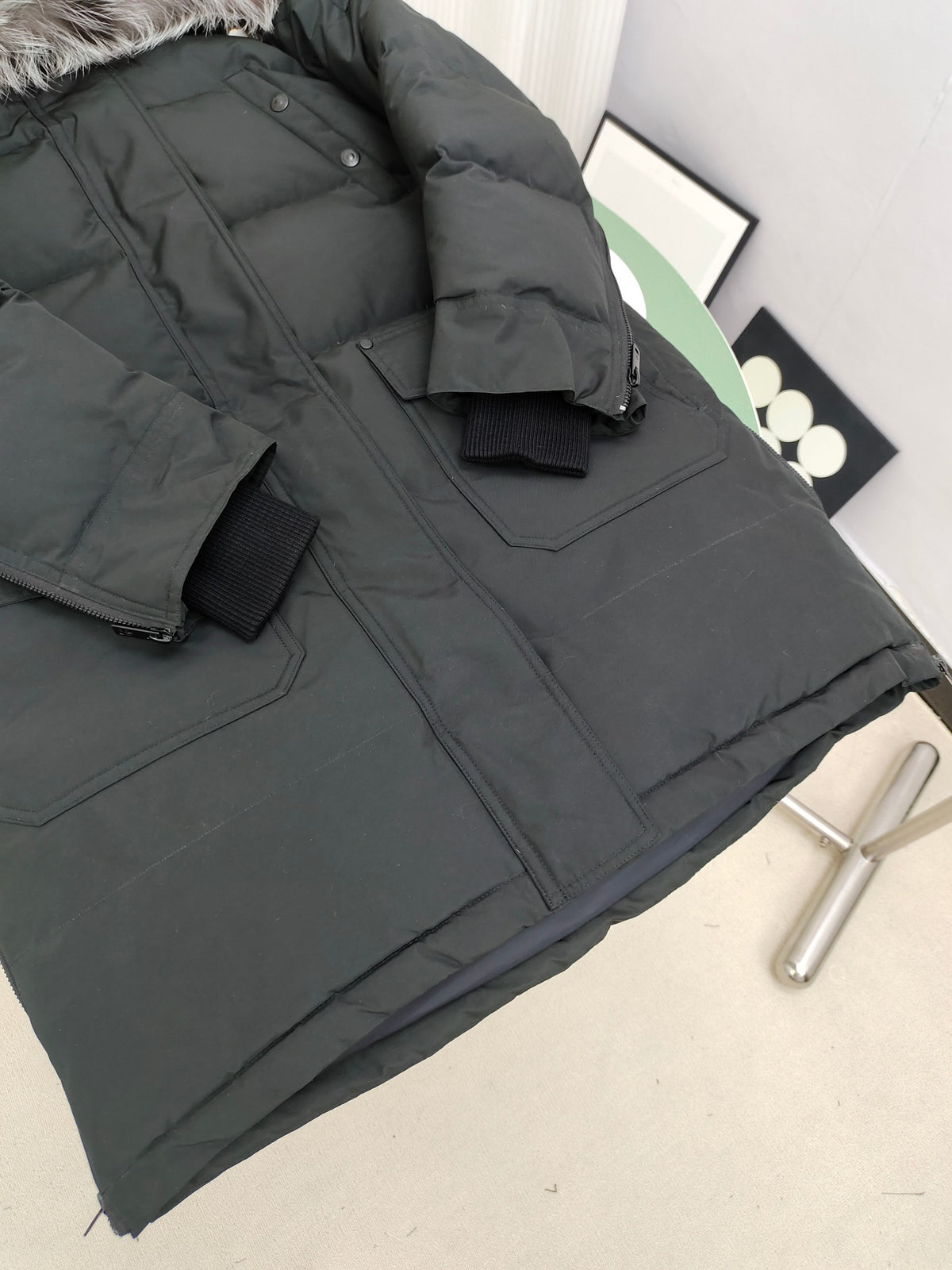 Canada Goose Black Fox Fur-Trimmed Long Down Parka
