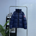 Canada Goose Navy Glossy Hooded Down Puffer Jacket