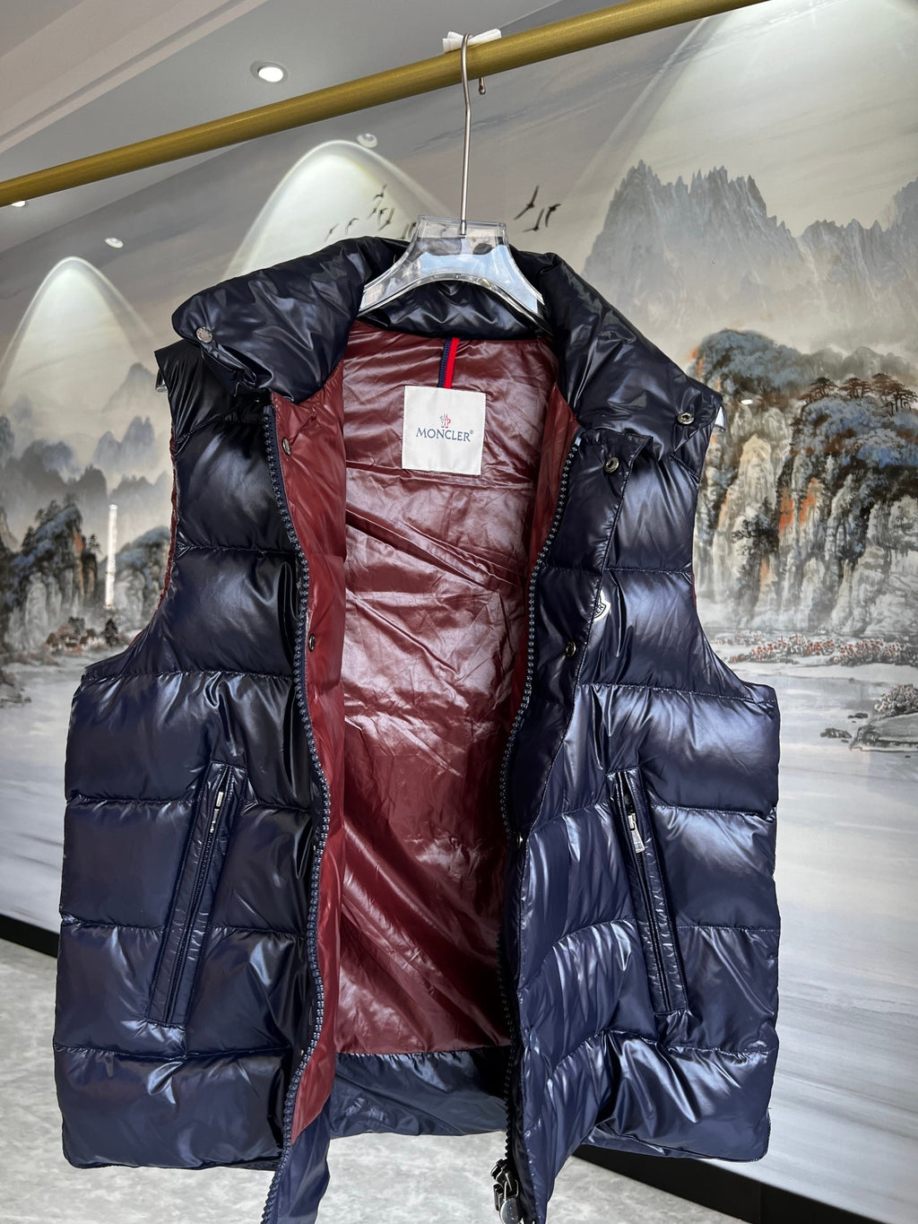 Moncler Navy Tib Down Puffer Vest