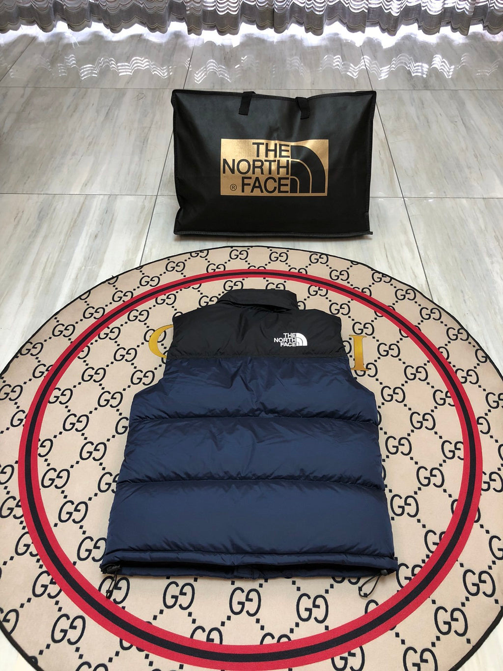 The North Face Navy Nuptse 700 Puffer Vest