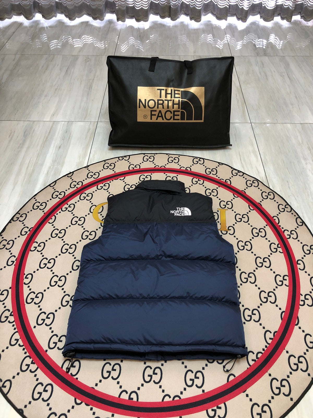 The North Face Navy Nuptse 700 Puffer Vest