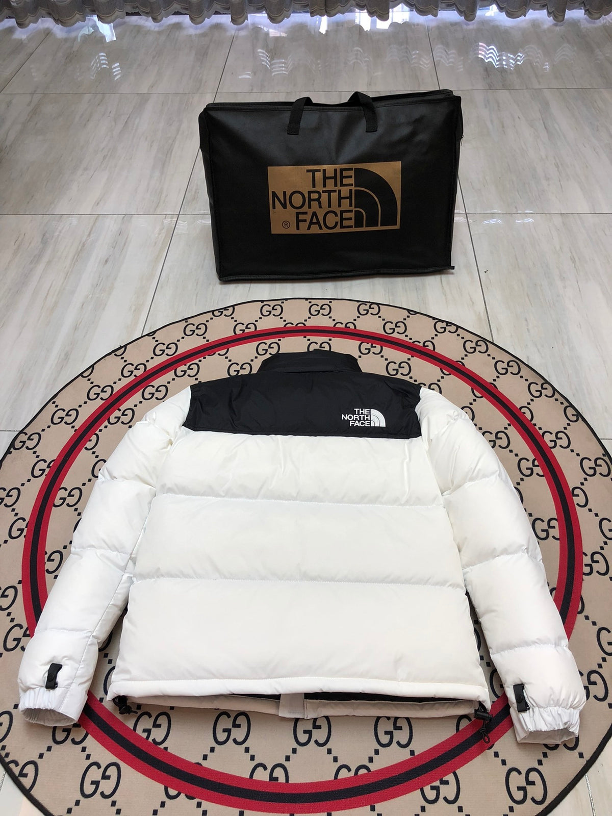 The North Face White Nuptse Down Jacket