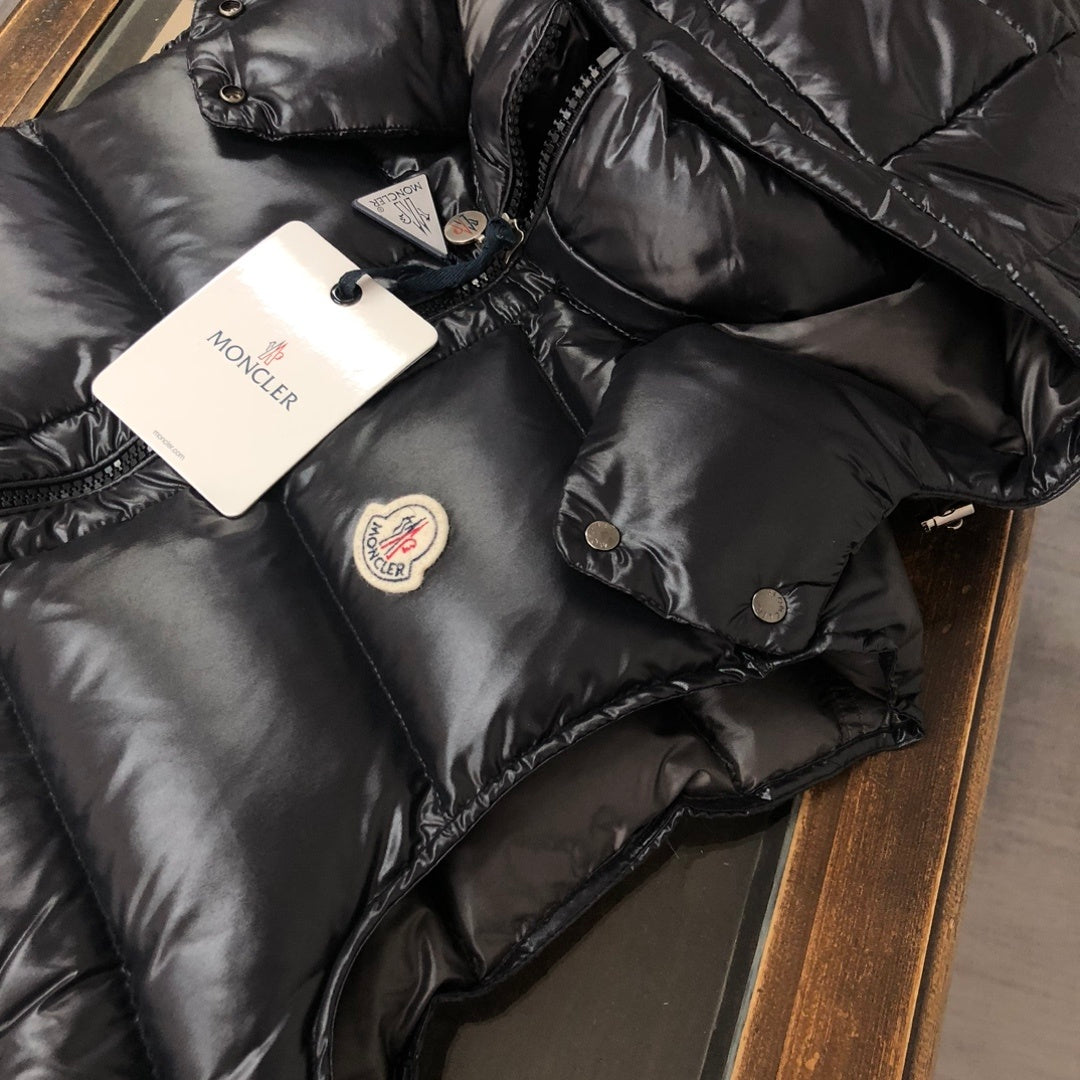 Moncler Black Maya Down Hooded Vest