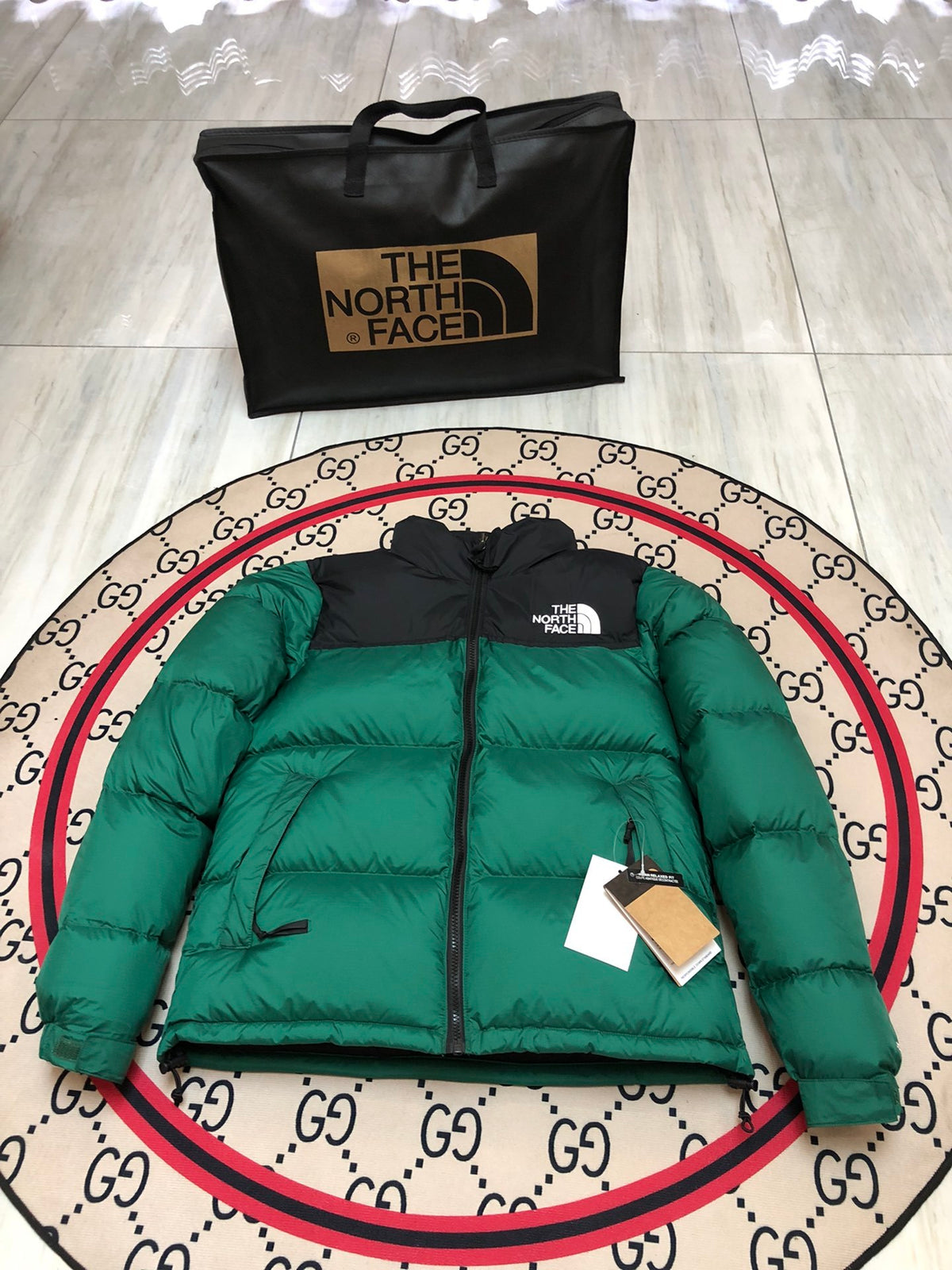 The North Face Green Nuptse 700-Fill Down Jacket