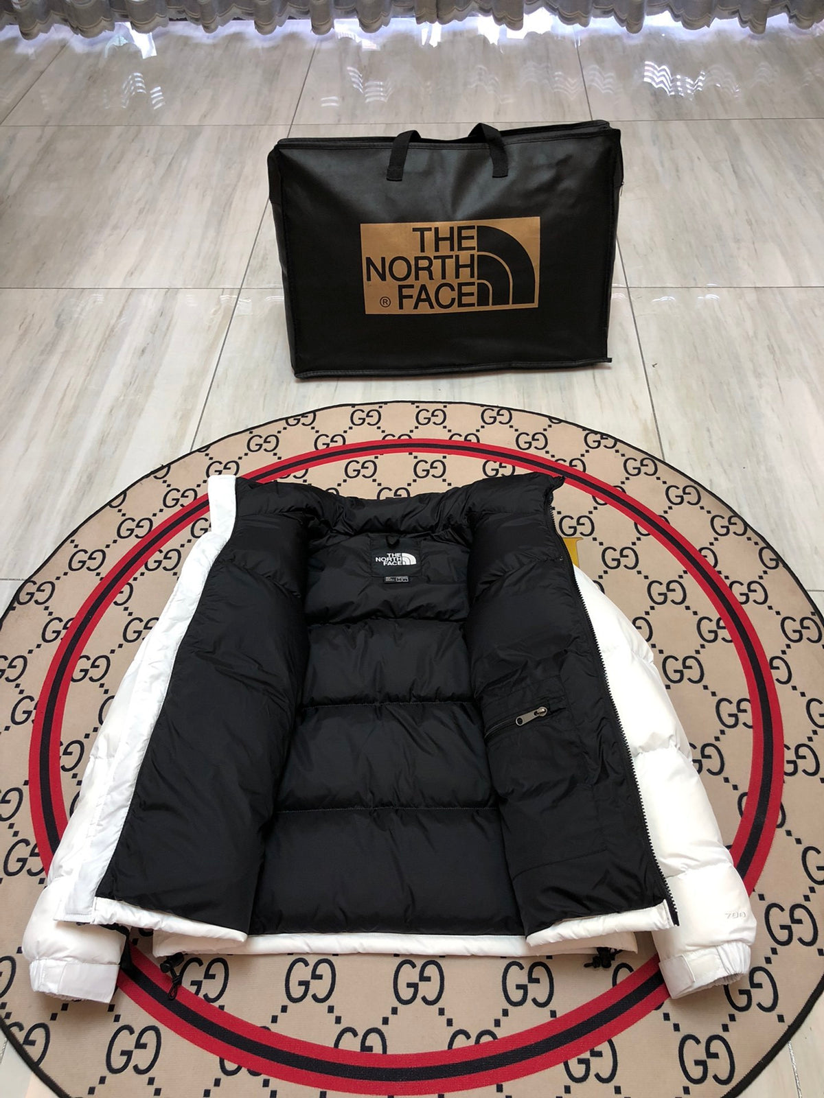 The North Face White Nuptse Down Jacket