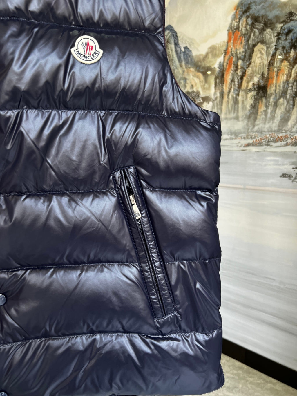 Moncler Navy Tib Down Puffer Vest